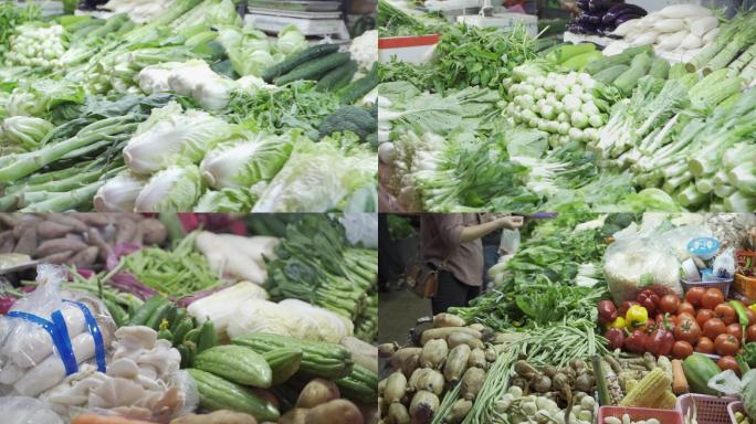 菜市场蔬菜水果陈列