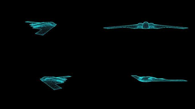 蓝色科技全息B2幽灵轰炸机循环带通道