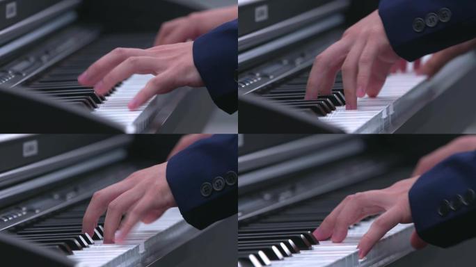 【4K50】室外弹钢琴特写
