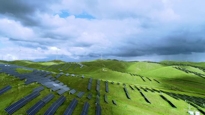 光伏 风电 资源 绿色能源 内蒙古 航拍