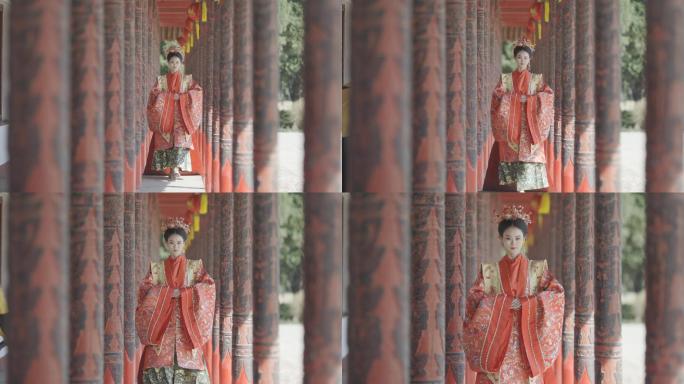 汉服中的中国女性古风古典中式宫廷宫殿