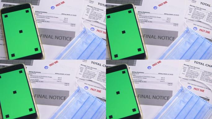 绿色屏幕的手机预期账单英文租房