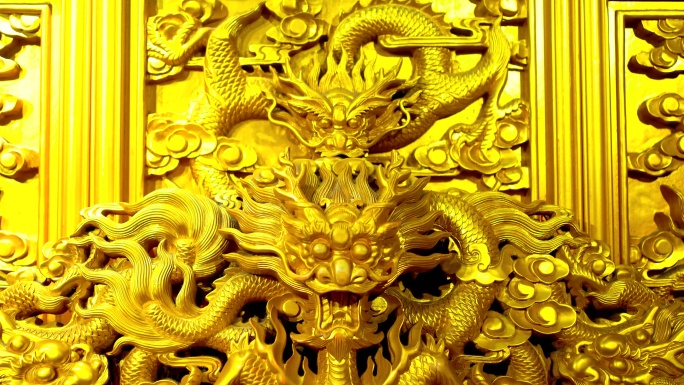 中国文化金色龙椅