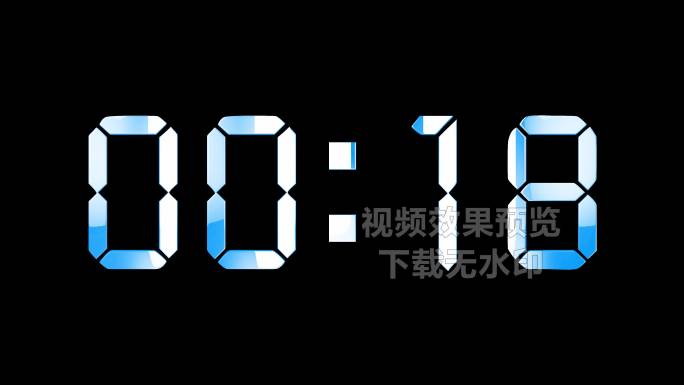4K蓝色液晶数字倒数30秒钟通道