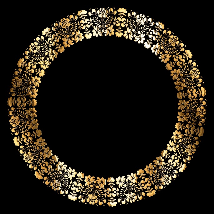 金色传统纹样流动光影花环【循环带通道】