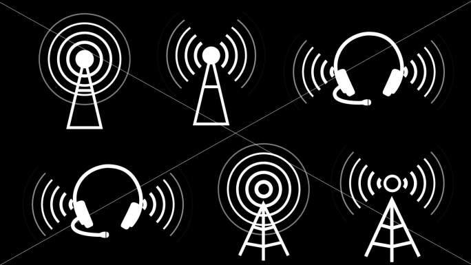 带透明通道多款发射塔信号站耳机信号波