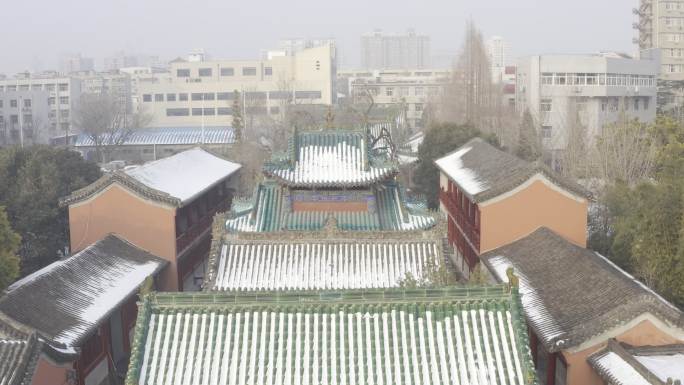 郑州城隍庙冬天雪景