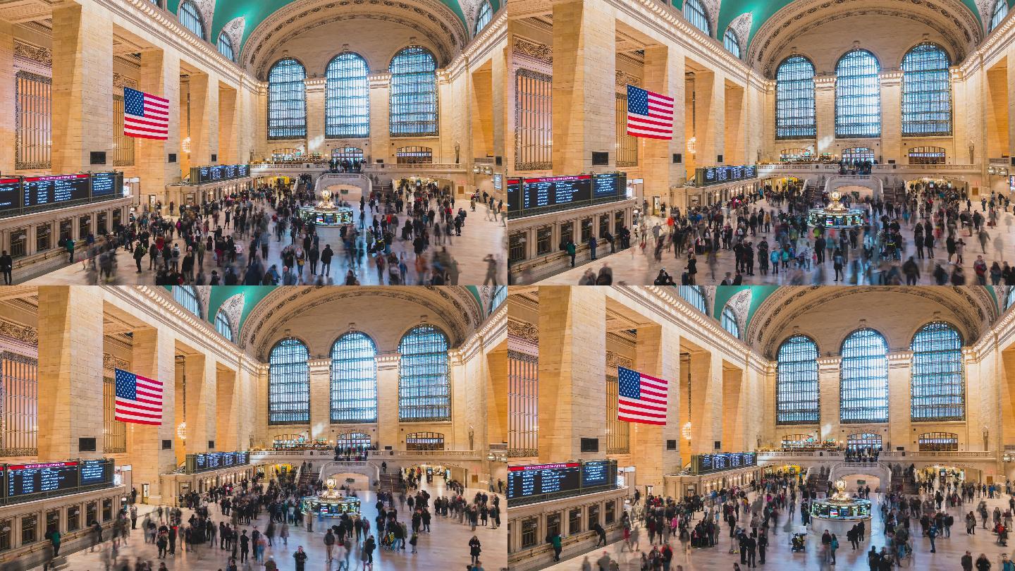 游客行人在纽约中央火车站