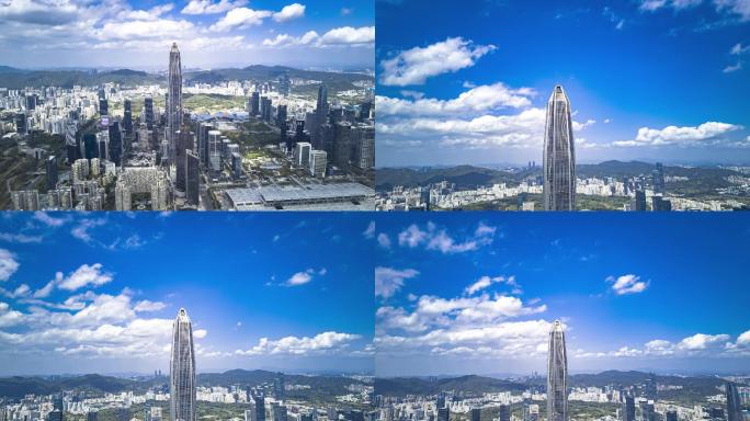 深圳平安金融中心大气航拍延时摄影
