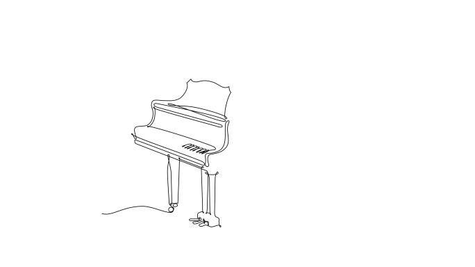 自动绘制大钢琴的连续线条动画