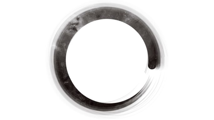 黑白圆圈旋转符号水墨水墨风笔触