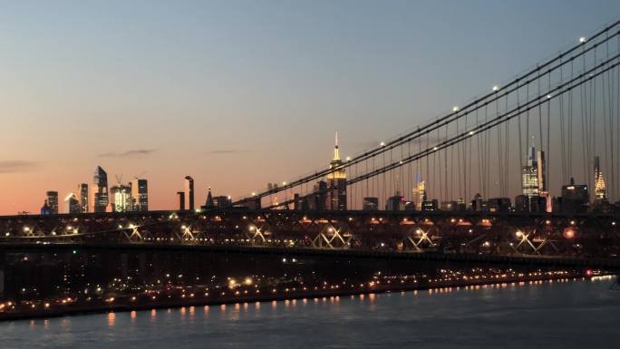 夜间城市景观夜晚大桥桥梁生活生产空镜头空