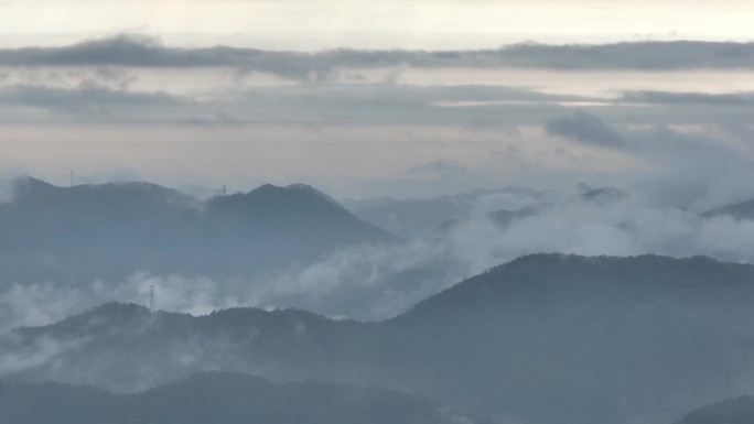 4K长焦航拍中山五桂山云海