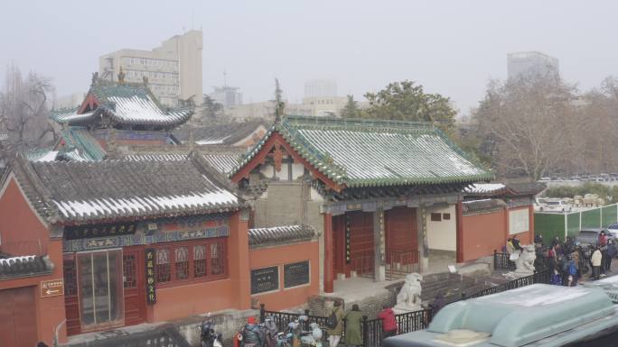 郑州城隍庙冬天雪景