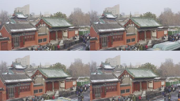 郑州城隍庙冬天雪景