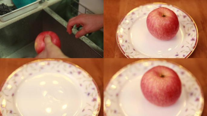 【镜头合集】清洗苹果放在盘子2