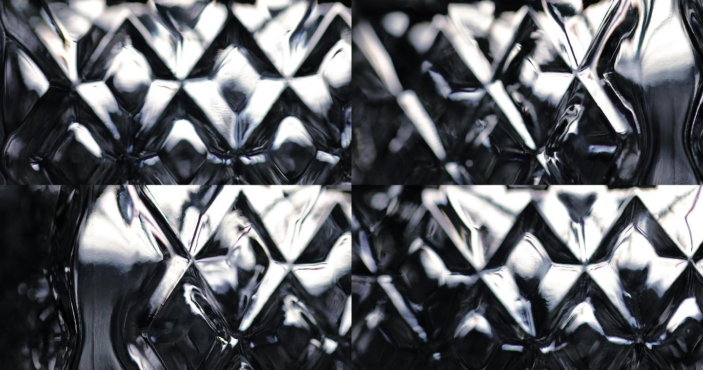 璀璨晶莹剔透水晶玻璃花纹透明折射反射光效
