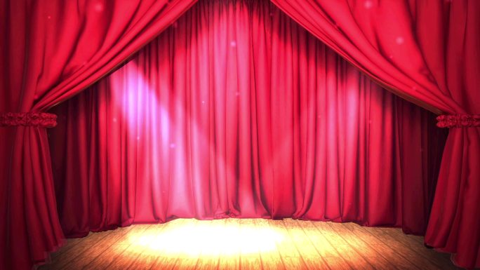 光束照射在舞台上。