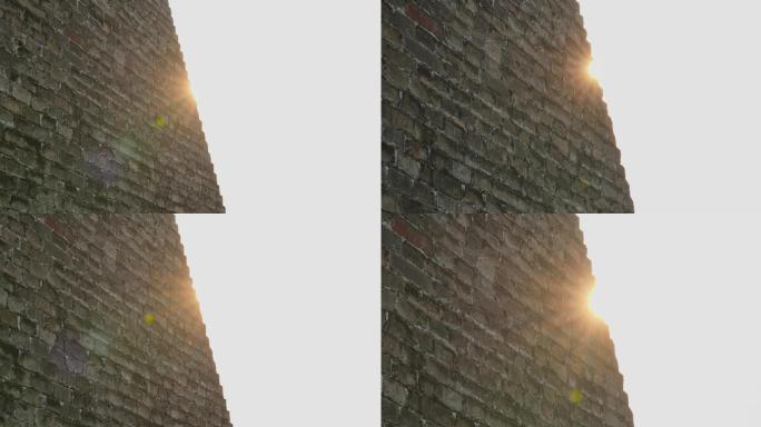 北京古观象台城墙光影变化