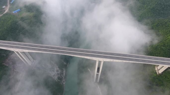 贵州高速公路高空风景航拍