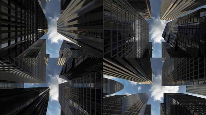 3d摩天大楼美国纽约仰望仰角仰视大楼