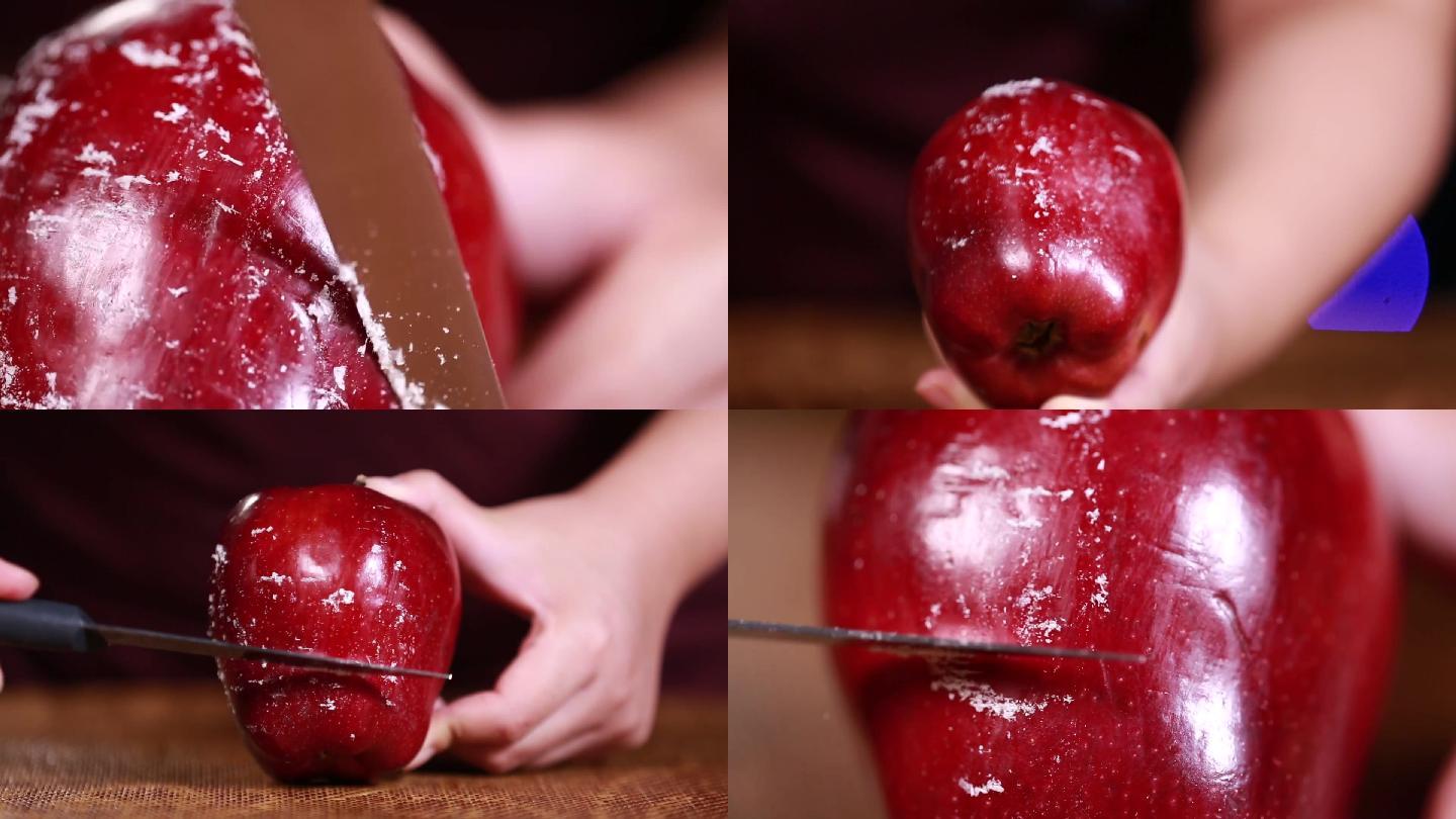 【镜头合集】水果刀刮蛇果红苹 (2)