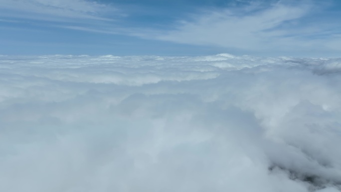 航拍高空蓝天白云云海云层平流层