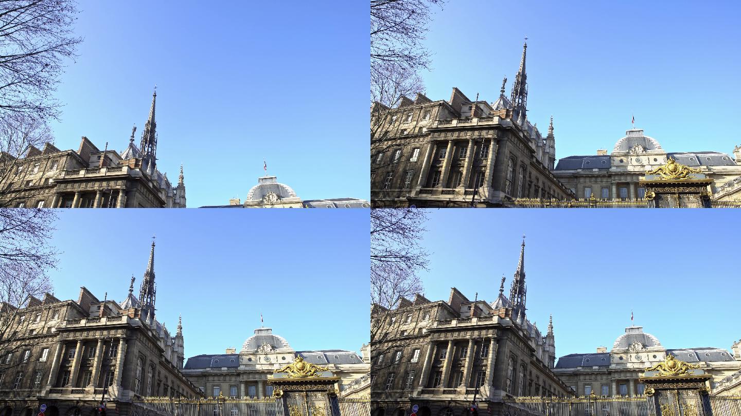 巴黎的圣心大教堂地标风光航拍大景历史风景