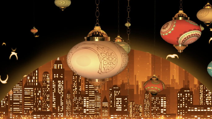 原创落日微光城市背景