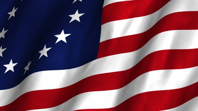 风中飘扬的旗帜美国历史独立宣言1976年