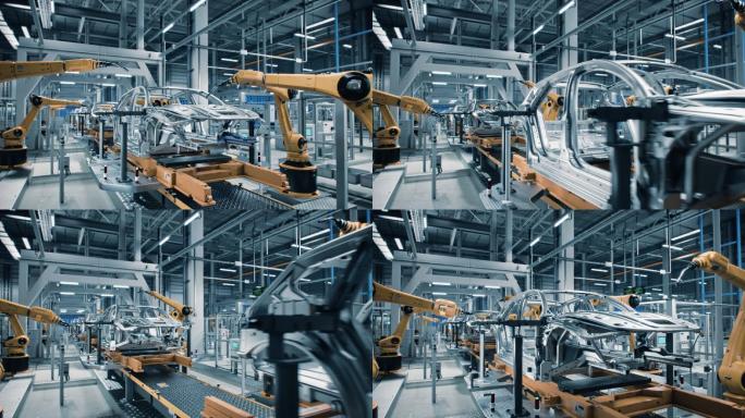 汽车工厂3D概念建筑行业大型物联网