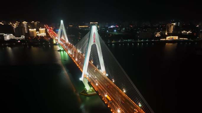 4K海南海口世纪大桥纯净夜景