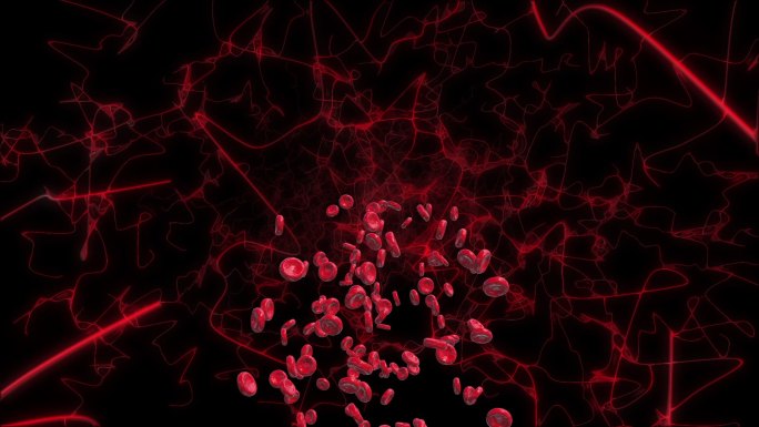 红细胞隧道动画血流血管流动医药恢复清毒