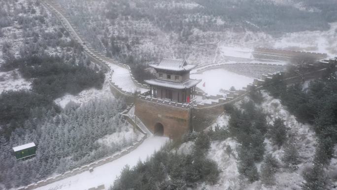 山西忻州雁门关长城雪景