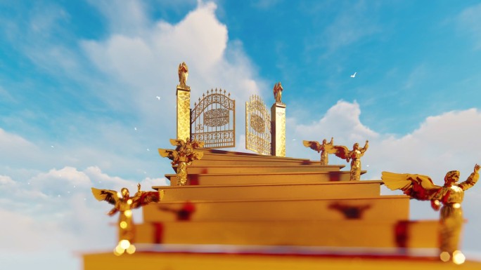 金色的阶梯通向天堂的大门