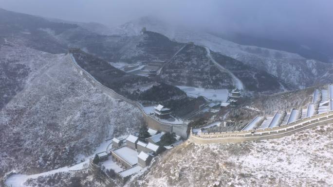 山西忻州雁门关长城雪景