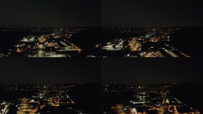 城市夜景城市宣传素材无人机大楼大气全景空