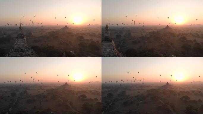巴甘寺旧址热气球鸟瞰图。