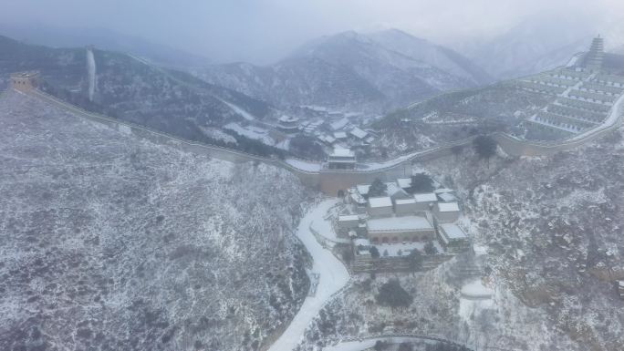 山西忻州雁门关长城雪景