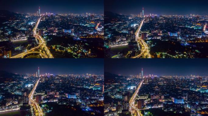 台北市繁华建筑群大气全景空镜