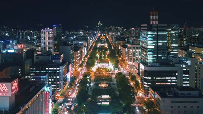 日本北海道最大城市札幌夜市
