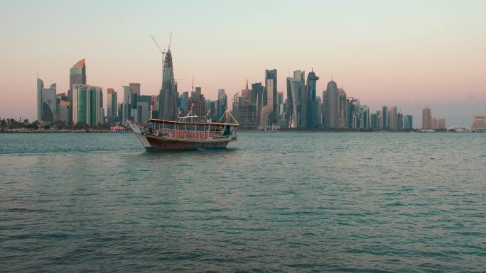 卡塔尔多哈西亚经济首都风光波斯湾