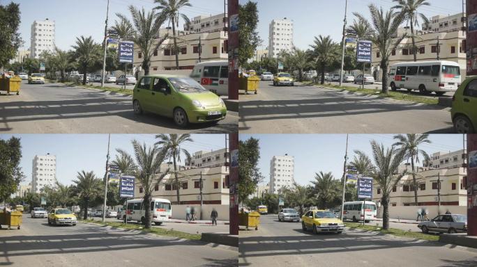 加沙地带的黄色出租车。