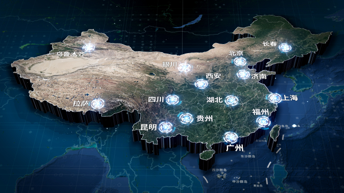 【原创】3D大气中国地图全国分布