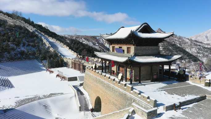 山西忻州雁门关长城雪景