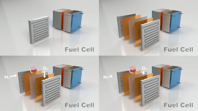 燃料电池组被拆卸的动画视频
