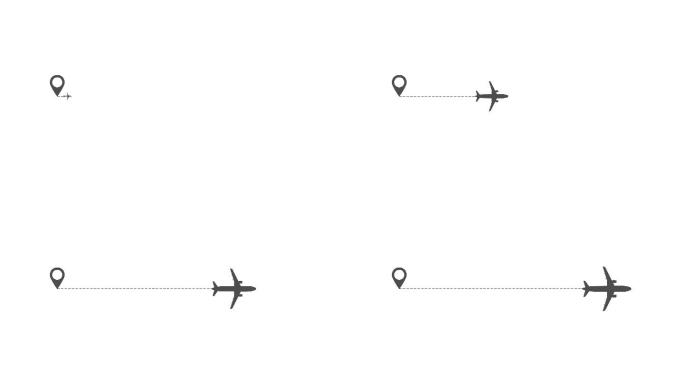 飞机航线矢量图标轨迹航班到达