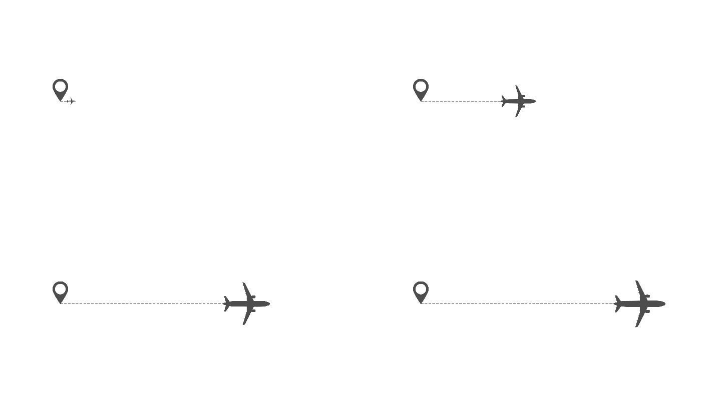 飞机航线矢量图标轨迹航班到达