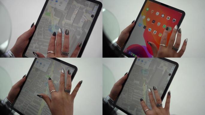 手指摆动iPad看地图