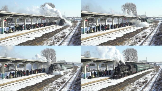 4k老火车站蒸汽火车